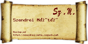 Szendrei Máté névjegykártya