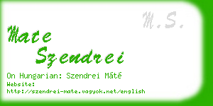 mate szendrei business card